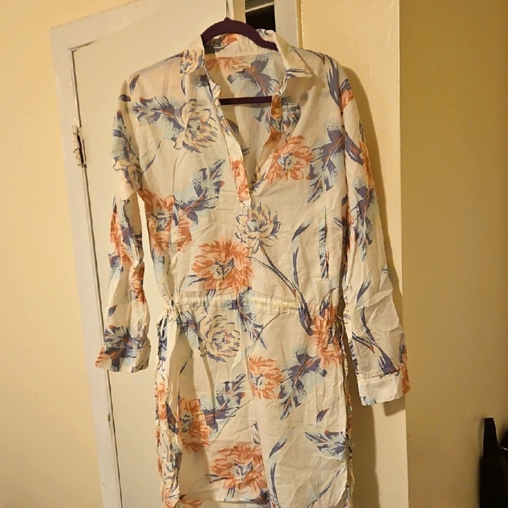 GAP Floral Print Dress with Purple and Beige Accents